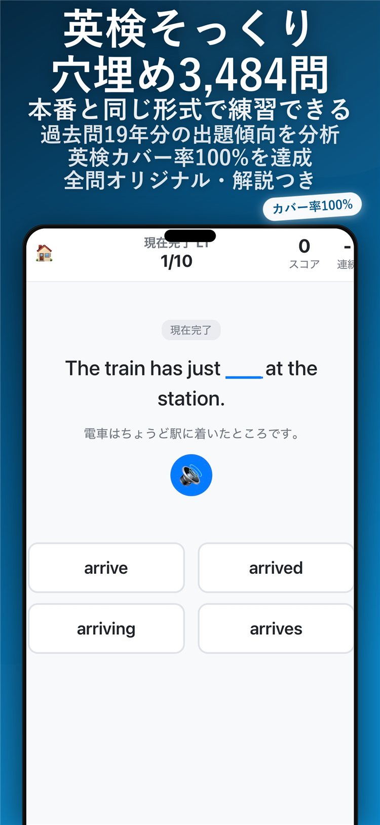 英検形式の短文穴埋め問題